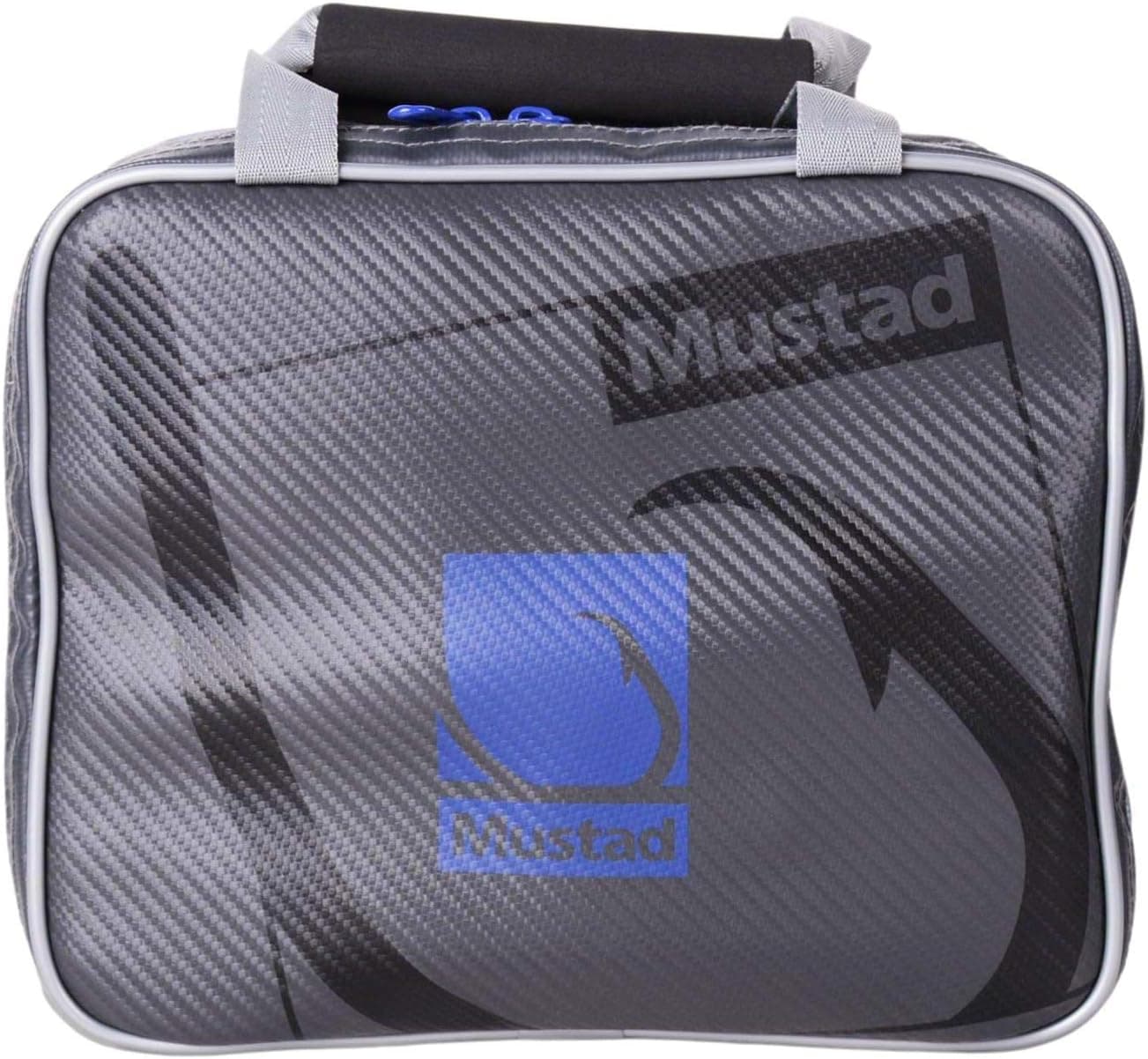 Mustad Rigger Bag, Water-Resistant 500-Denier Tarpaulin w/Waterproof Zippers, One-Handed Neoprene Handle, Grey/Blue