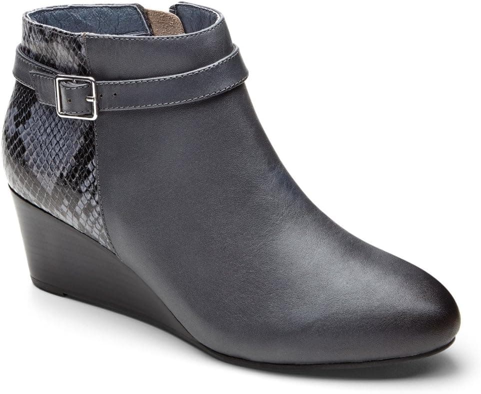 Vionic Elevated Shasta Wedge Boot Grey Snake 6
