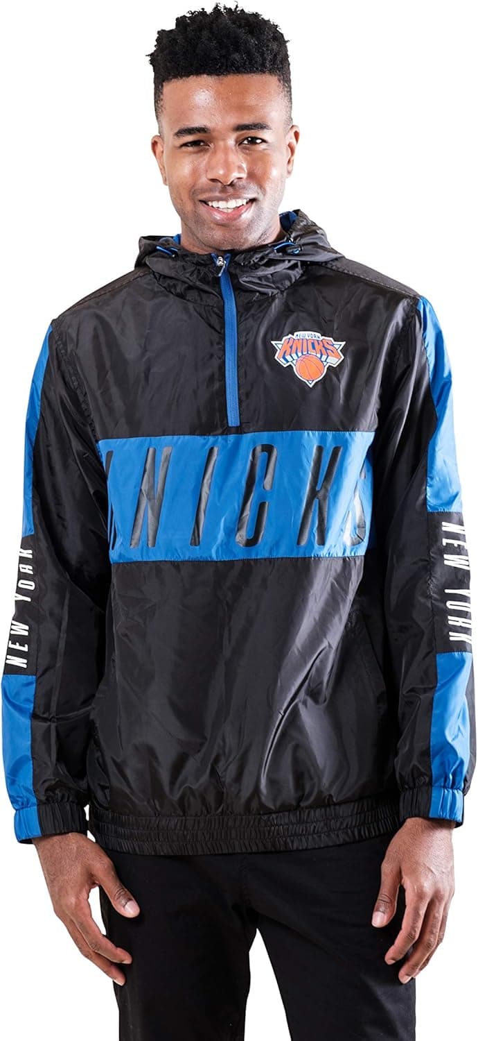 Ultra Game NBA Men's Quarter Zip Pullover Hoodie Windbreaker Jacket