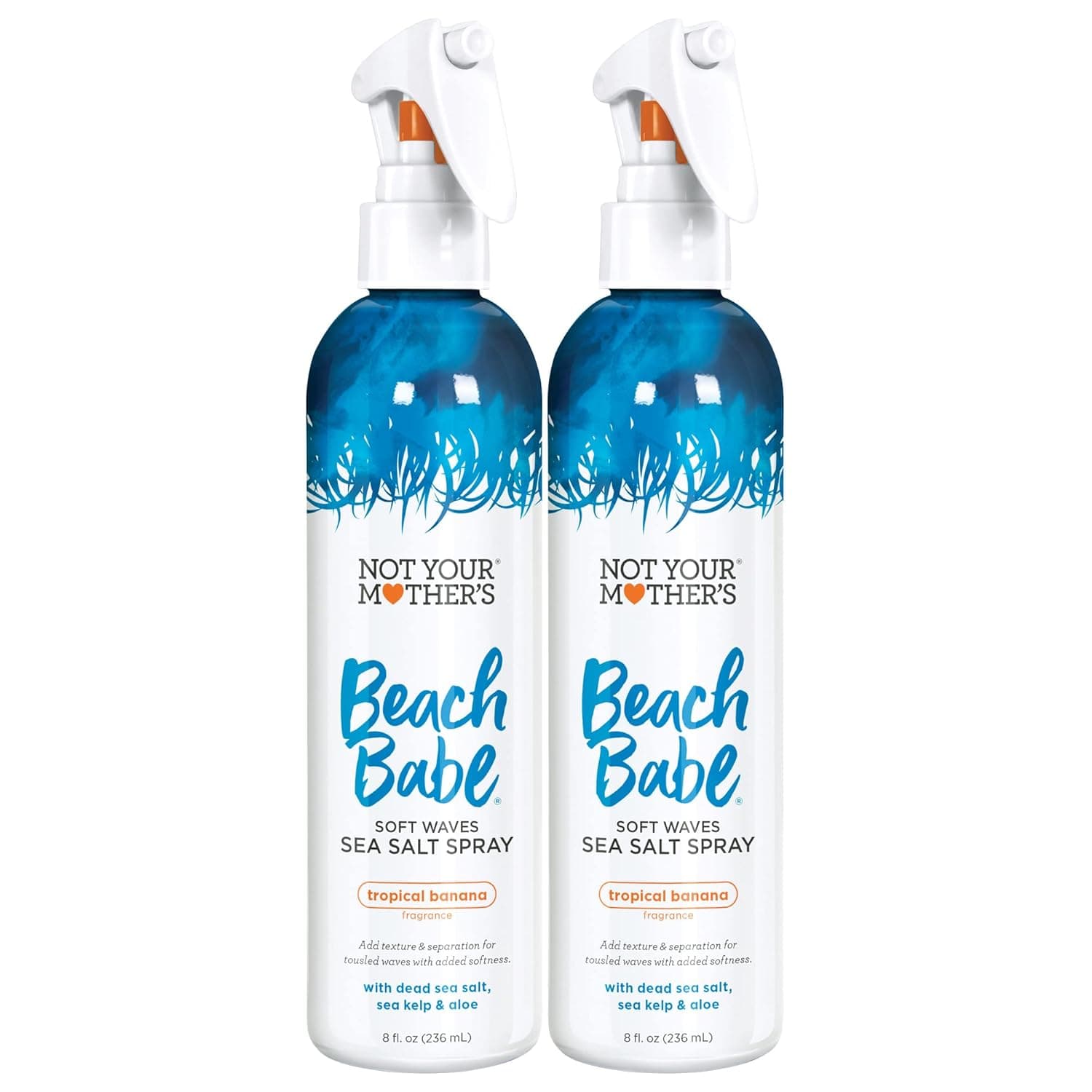 Not Your Mother's Beach Babe Soft Waves Sea Salt Spray - 8 fl oz - Spray for Tousled Hair - Achieve Effortlessly Soft and Tousled Waves (8 Ounce, 2-Pack)…