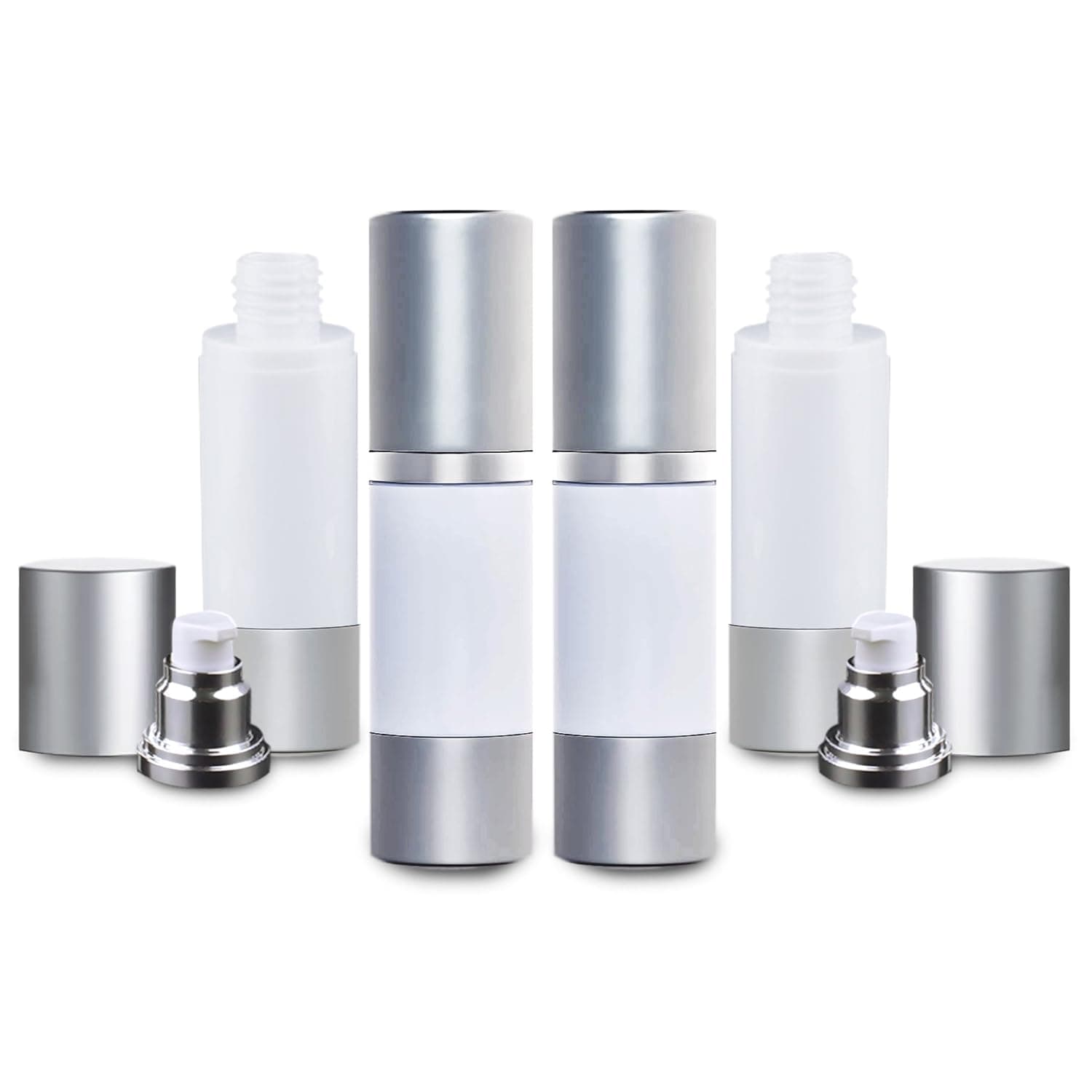 Airless Pump Bottles Set of 2 Refillable Air Pump