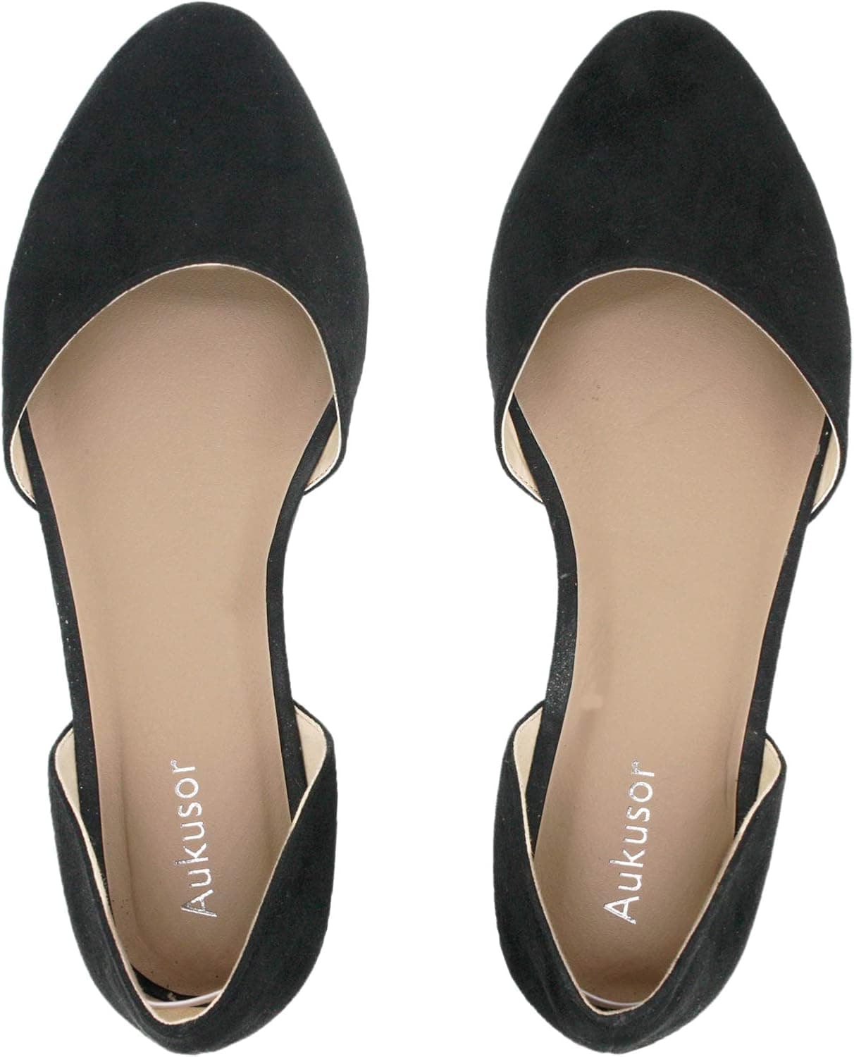 Aukusor Women's Wide Width Ballet Flat - Comfortable Slip On Closed Toe Casual Shoes. (Black 180317,9WW)