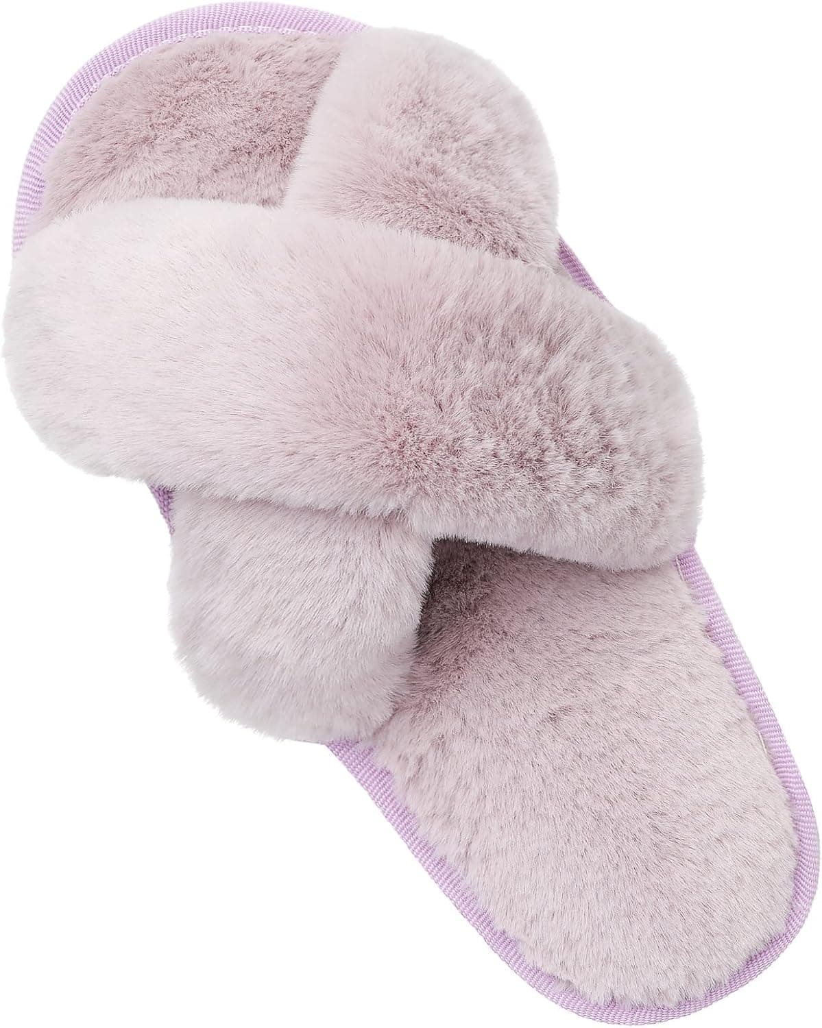 FIRES Fuzzy Slippers Non-Slip House Slippers for Women Fuzzy Slides Open Toe Memory Foam Fluffy Slippers Lightweight Soft Plush Bedroom Slippers Bride Slippers Indoor Outdoor
