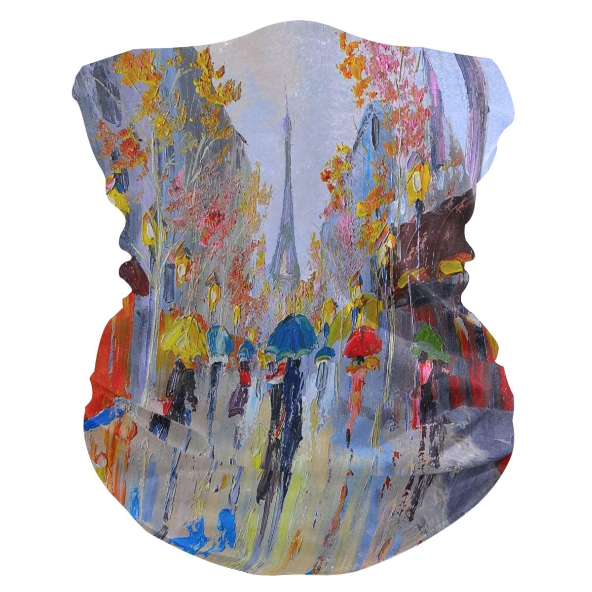 MAHU Headband Oil Painting Paris Eiffel Tower Face UV Sun Protection Mask Neck Gaiter Magic Scarf Bandana Headwear Balaclava for Women Men