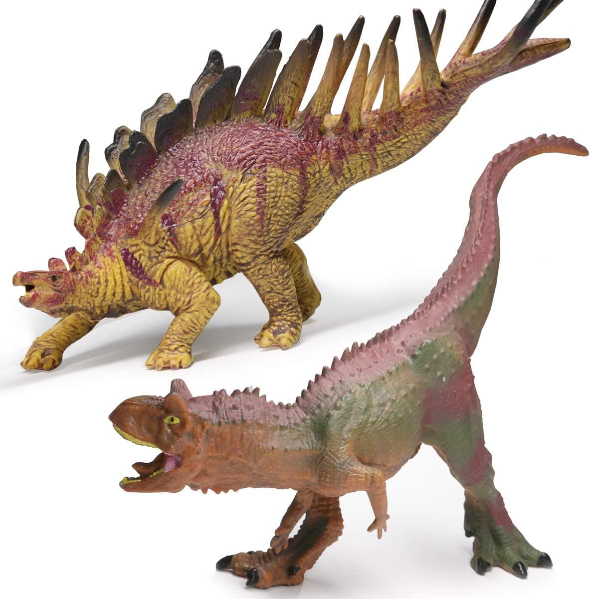 Jumbo Dinosaur Set, YOOUSOO 2 Pcs Realistic Looking Dinosaur Toys Figure Set for Kids, Toddlers and Dinosaur Lovers, Birthday Party Favor Toys