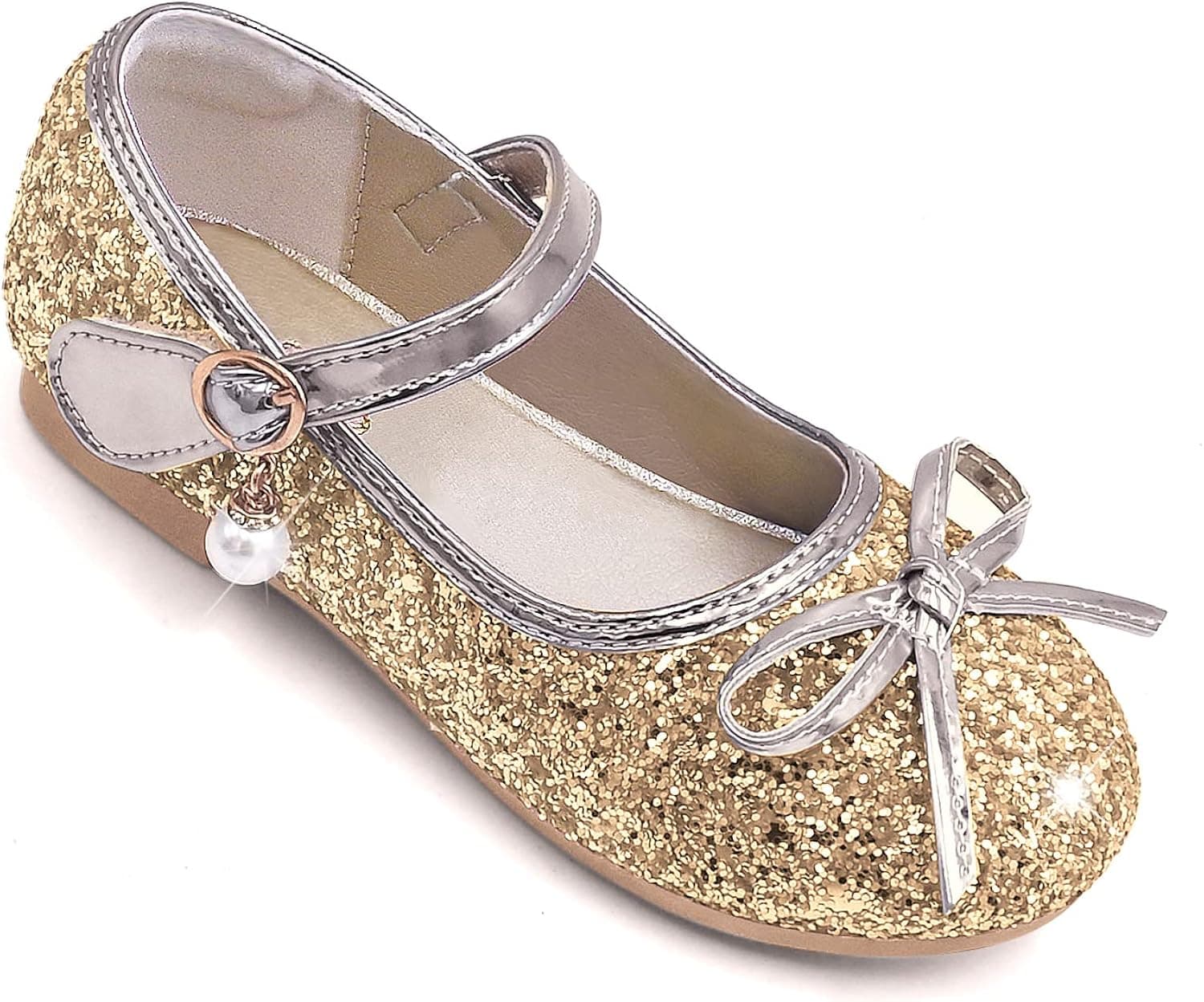 CAfibo Flower Girls Dress Shoes Wedding Party Heel Mary Jane Princess Shoes for Toddler/Little Kid/Big Kid