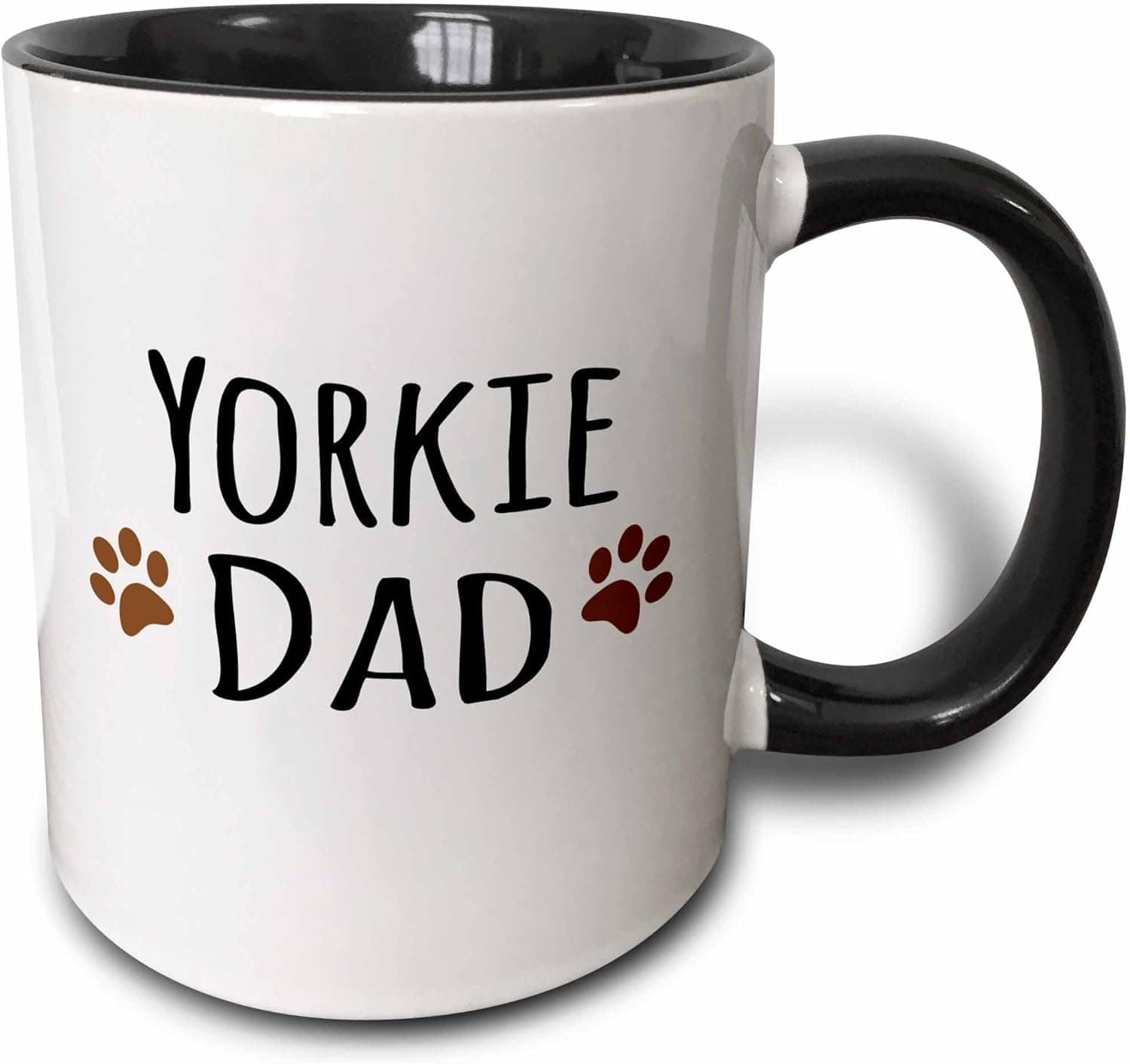 3dRose Yorkie Dog Dad Mug, 1 Count (Pack of 1), Black