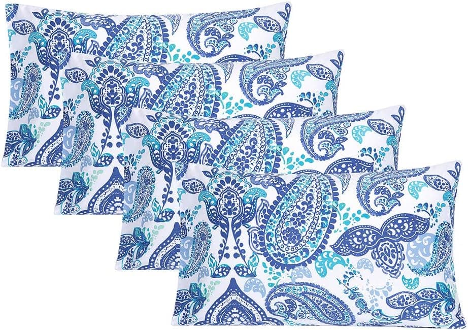 Bedlifes Pillowcase Set of 4 -King Size-Microfiber Pillowcase-Soft Pillowcase Breathable &Silky & Wrinkle Free-4 Pack Paisley