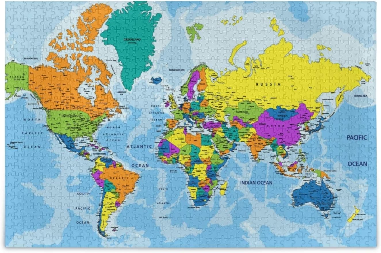World Map Puzzle 500 Piece Jigsaw Puzzle Kids Adult – Jigsaw Puzzle(c4)