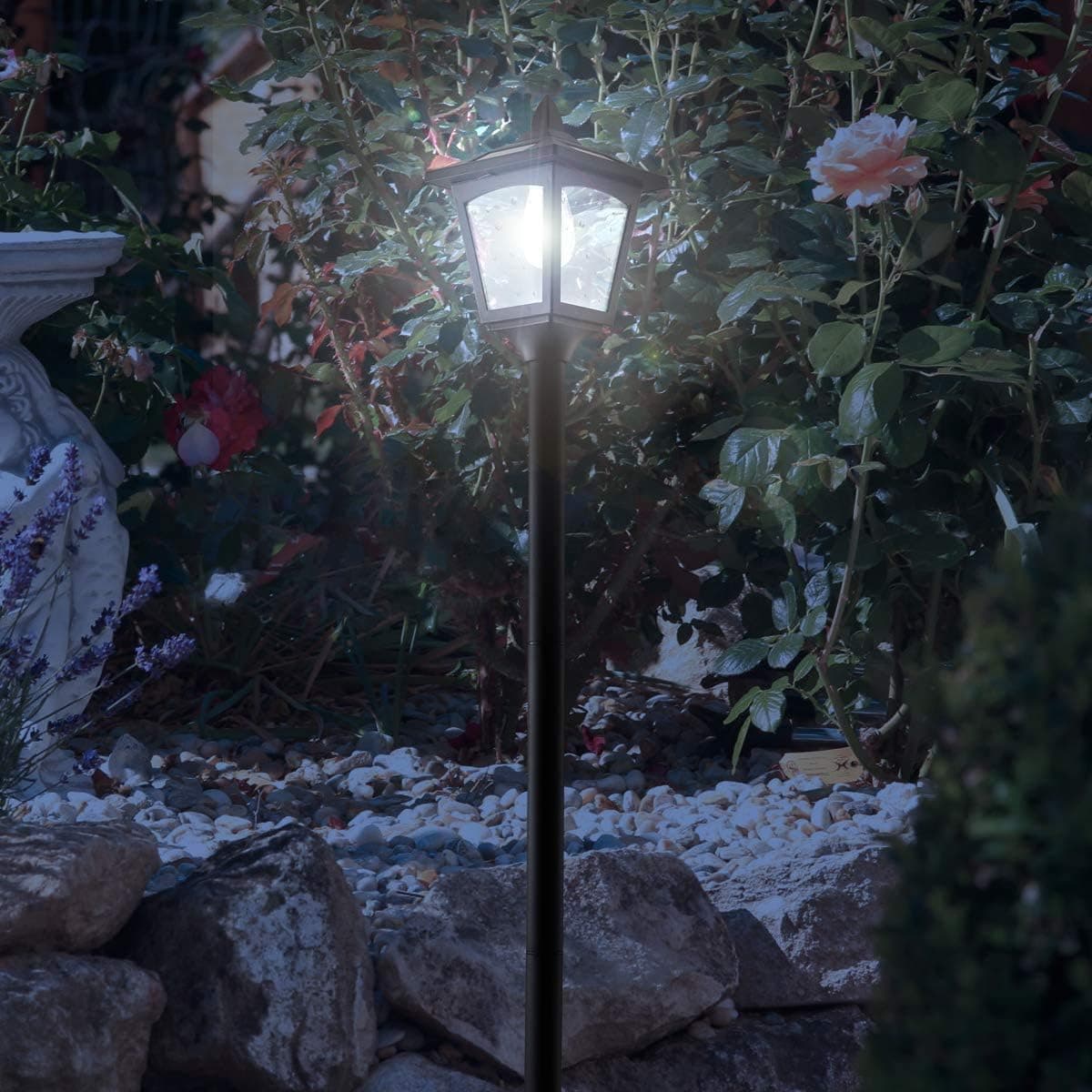 42" Mini Street Vintage Outdoor Garden Post Solar Lamp Post Light Lawn - Adjustable (Pack 1)