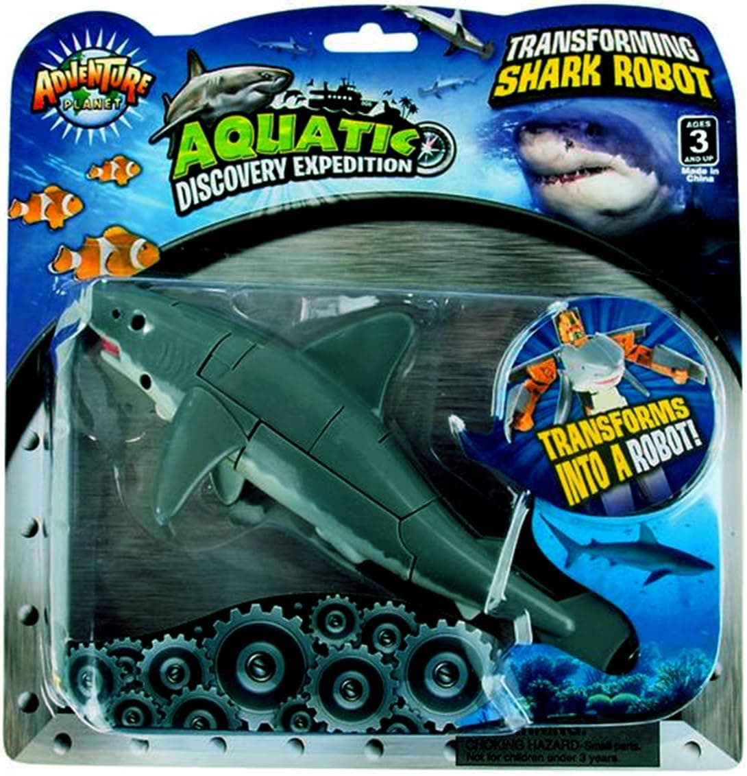 Aquatic Discovery Expedition Transforming Great White Shark to Robot Toy ~ 5" Action Figure ~ Great Gift for boys and girls!