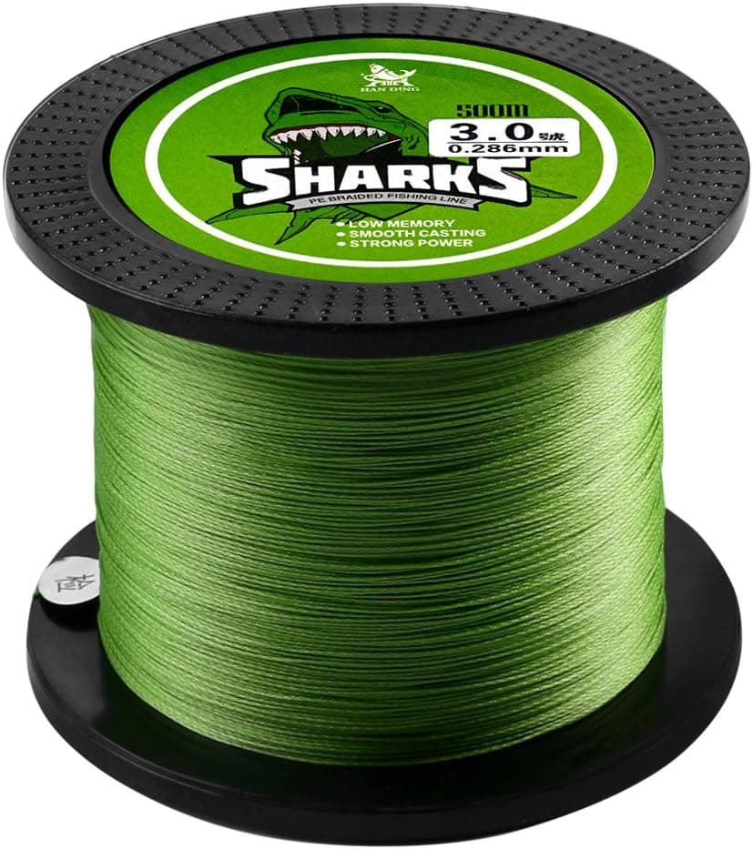Handing Braided Fishing Line 4 Strands Super Strong PE Fishing Line for Saltwater and Fresh Water Surf Fishing Blue 500m/547yd 14-80lb Fishing Tackle