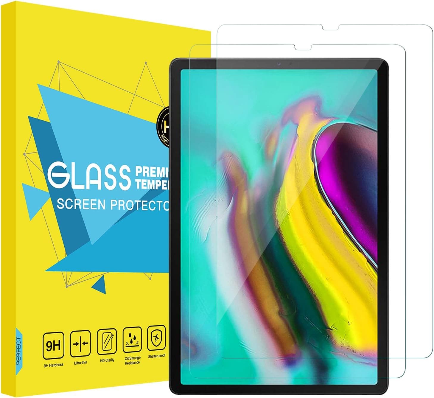 MoKo Compatible with Galaxy Tab S5e Screen Protector, [2-Pack] [Scratch Resistant] Double Defence 9H Hardness HD Clear Tempered Glass Film for Samsung Galaxy Tab S5e 2019 - Clear