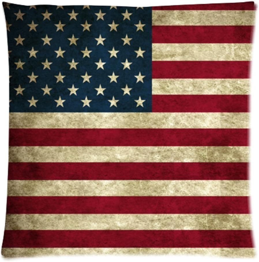 American Flag Custom Zippered Square Pillows and Pillow Cases 18x18 inch(One Side)