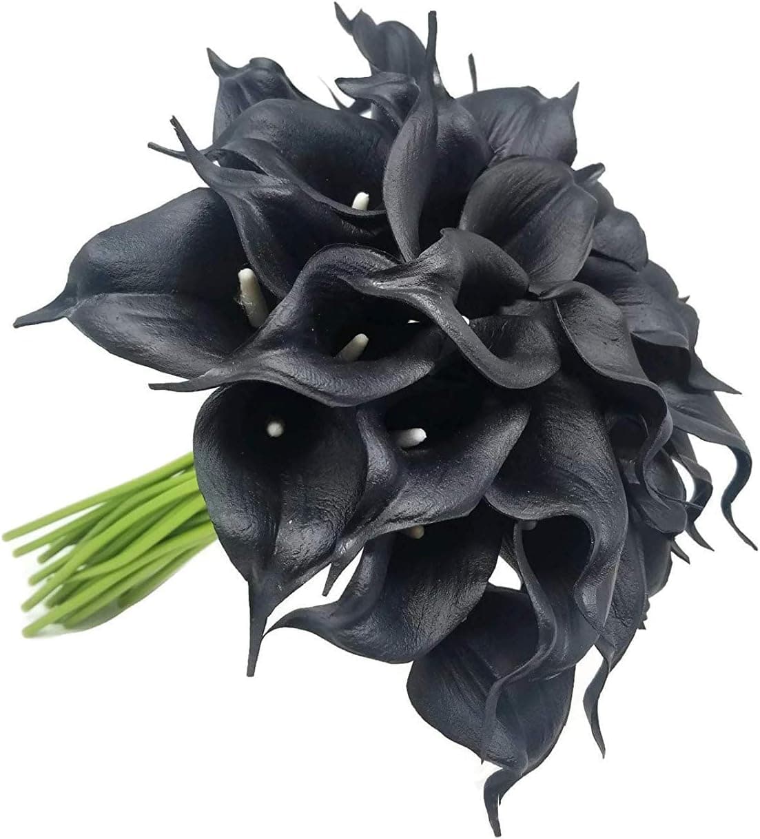 FRP Flowers 20 PCS Real Touch Calla Lily Latex Flowers for Artificial Floral Arrangements, Bridal Bouquets, and Home Decor (Black)