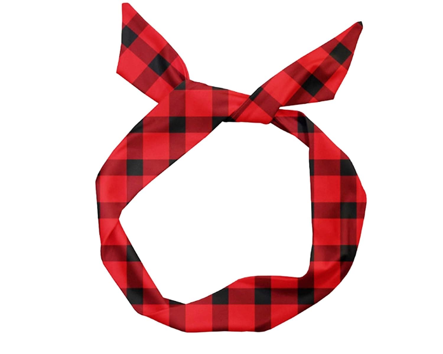 Shimmer Anna Shine Buffalo Plaid Headbands (Tie Red and Black)