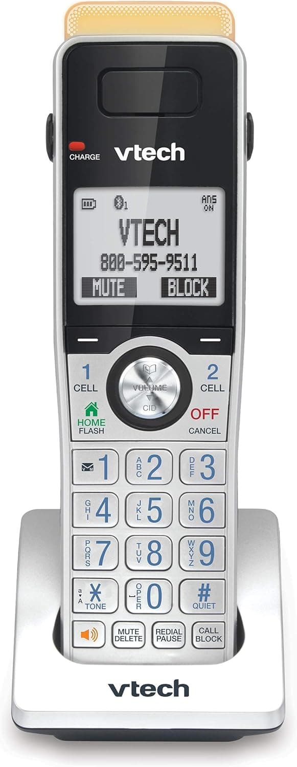 VTech IS8101 Accessory Handset for IS8151 Phones with Super Long Range up to 2300 Feet DECT 6.0, Call Blocking, Connect to Cell, Headset jack, Belt-clip, Power backup, Intercom and Expandable to 12 HS (Renewed)