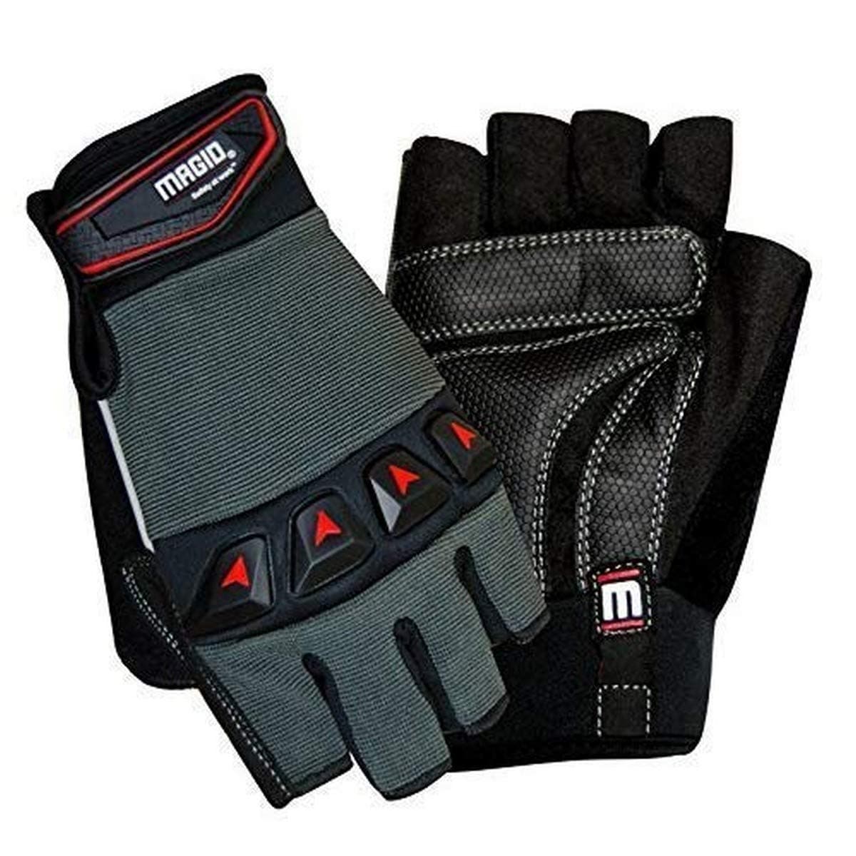 MAGID Fingerless Work Gloves, 9/L (3 Pair)