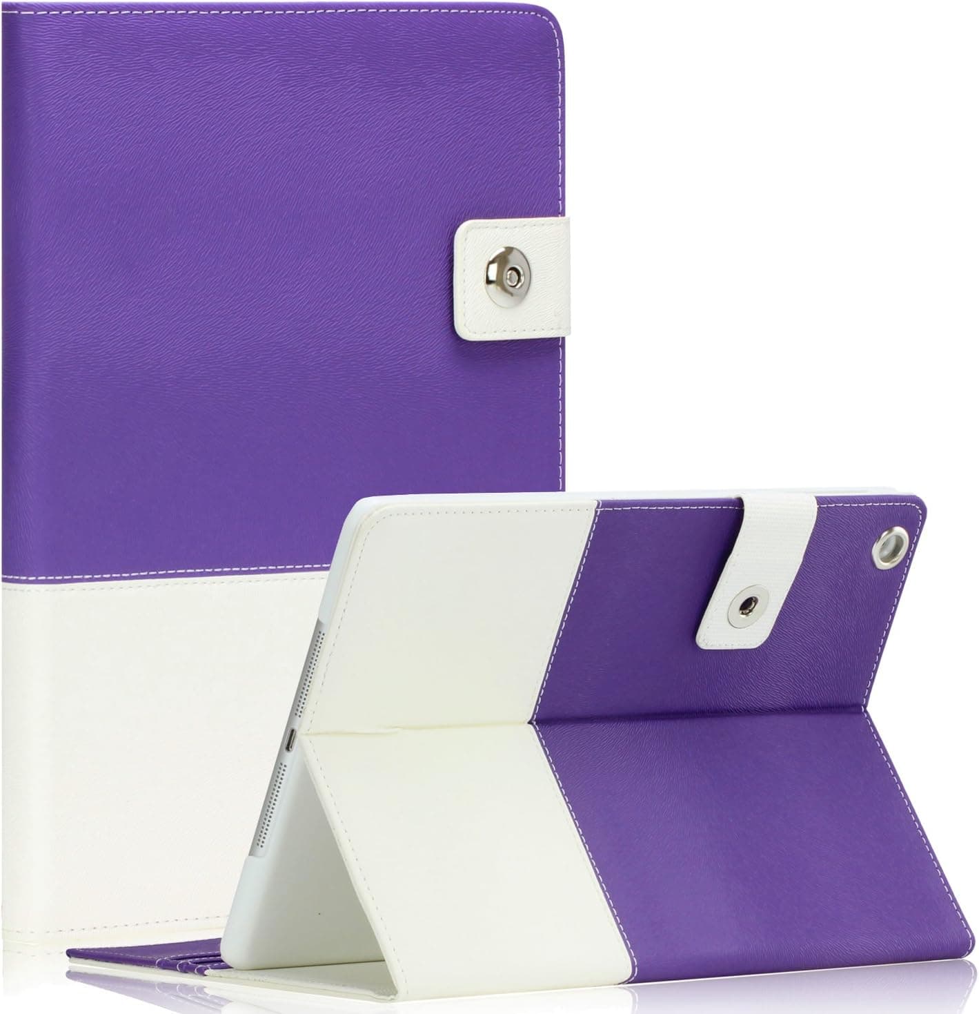 SAVEICON Purple Hybrid iPad Air/iPad 5 PU Leather Case Cover with Card Slots Auto Wake/Sleep Smart Cover Book Shell Stand for Apple iPad Air WiFi 3G 4G LTE with Built-in Stand