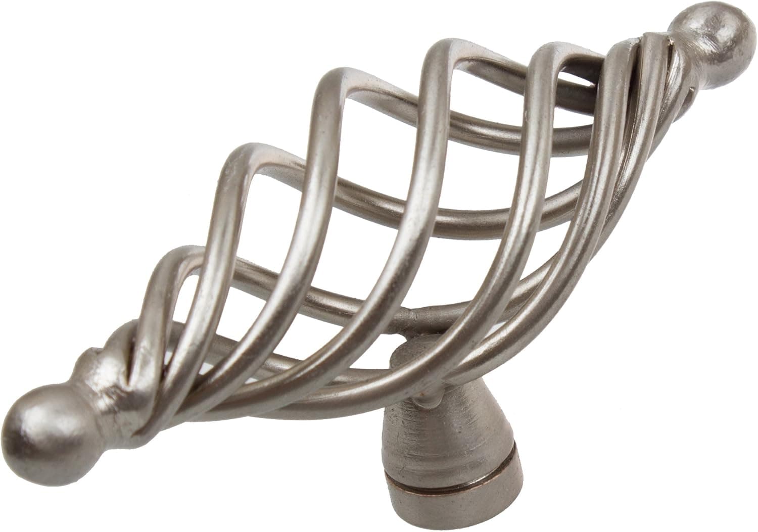 GlideRite Hardware 3045-85-SN-10 3-3/8" Single Rounded End Birdcage Cabinet T-Knobs, Satin Nickel (Pack of 10)