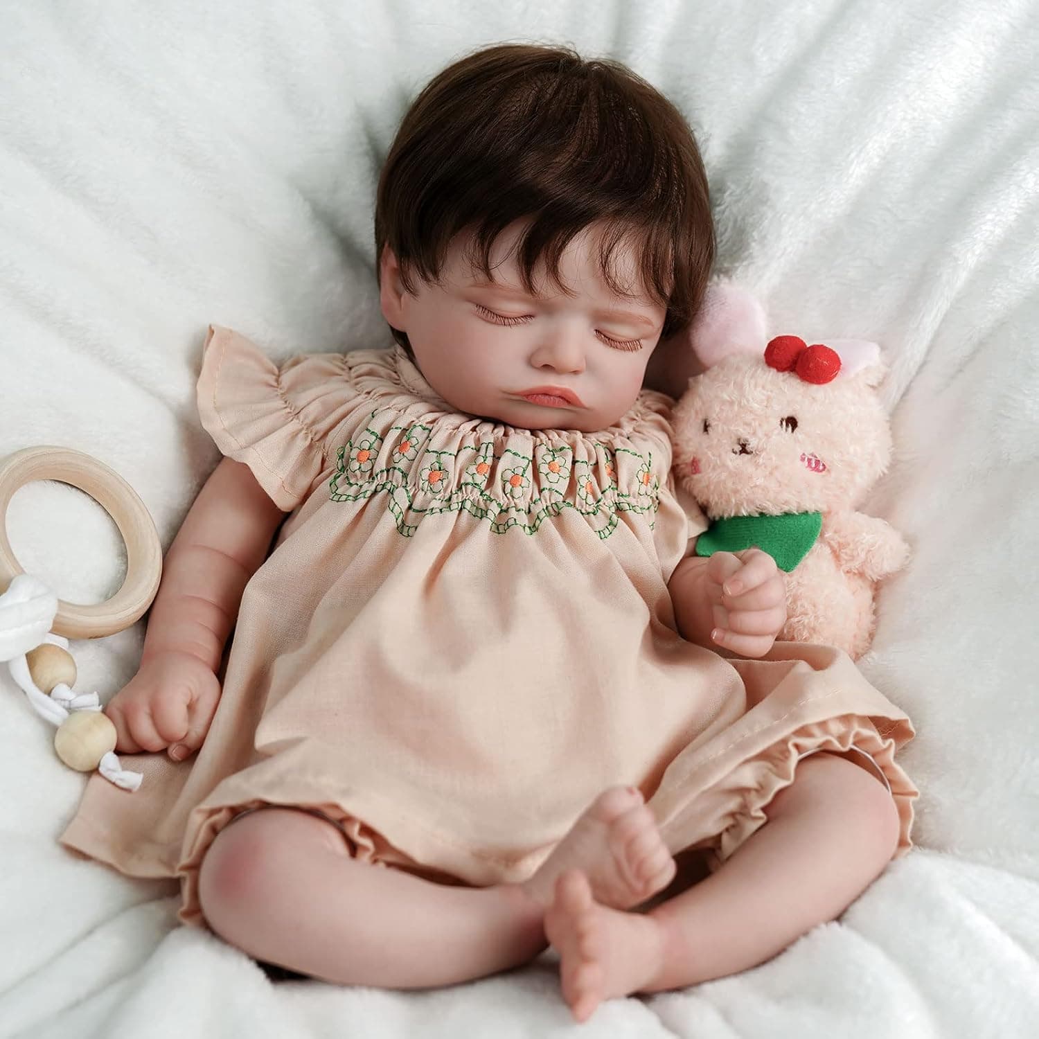 JIZHI Lifelike Reborn Baby Dolls - 17-Inch Soft Skin Realistic-Newborn Baby Dolls Sleeping Pouting Baby Girl Real Life Baby Dolls with Toy Accessories Gift for Kids Age 3+ & Collection