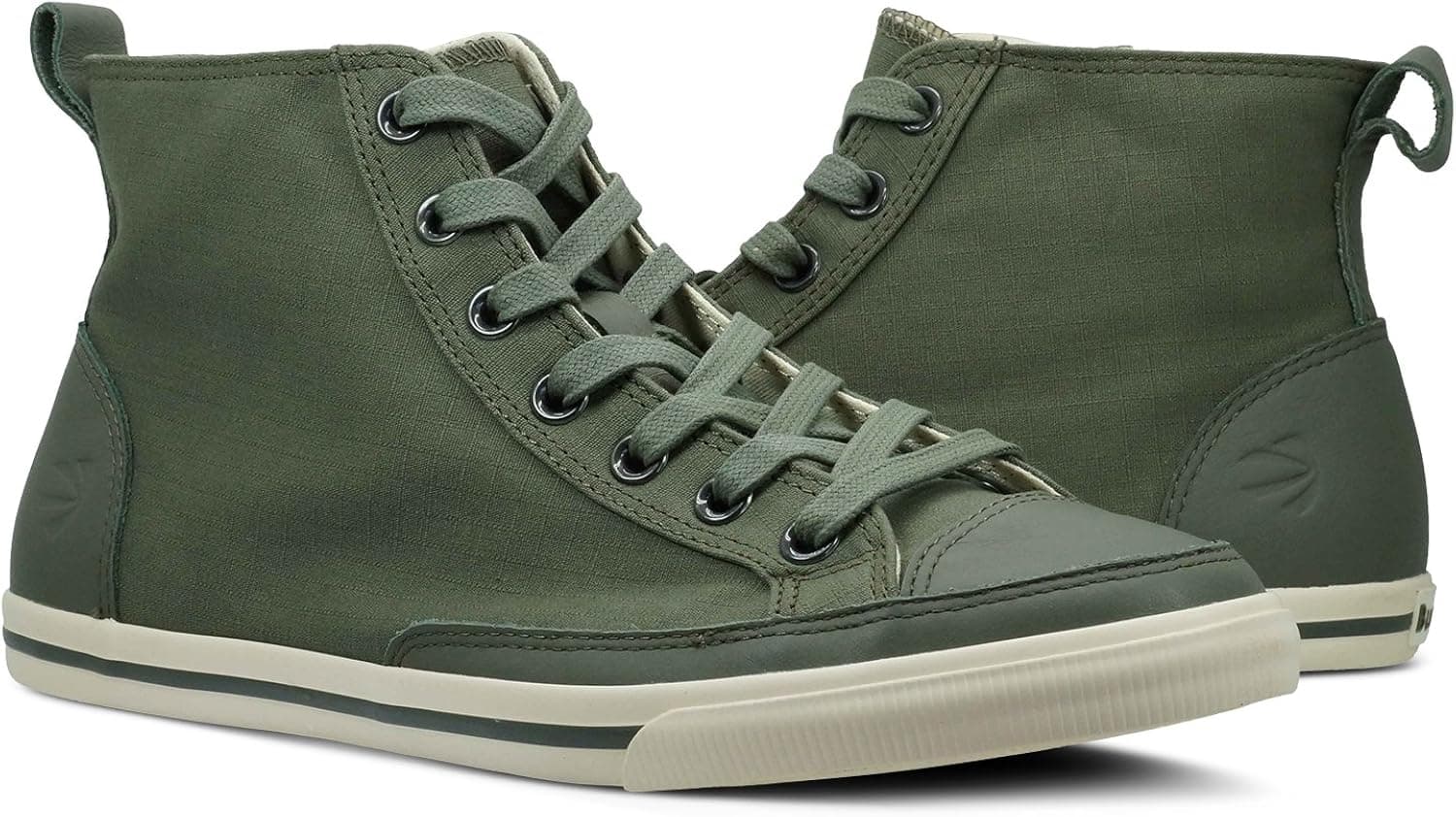 Burnetie Men's Olive Solid Plaid High Top Vintage Sneaker