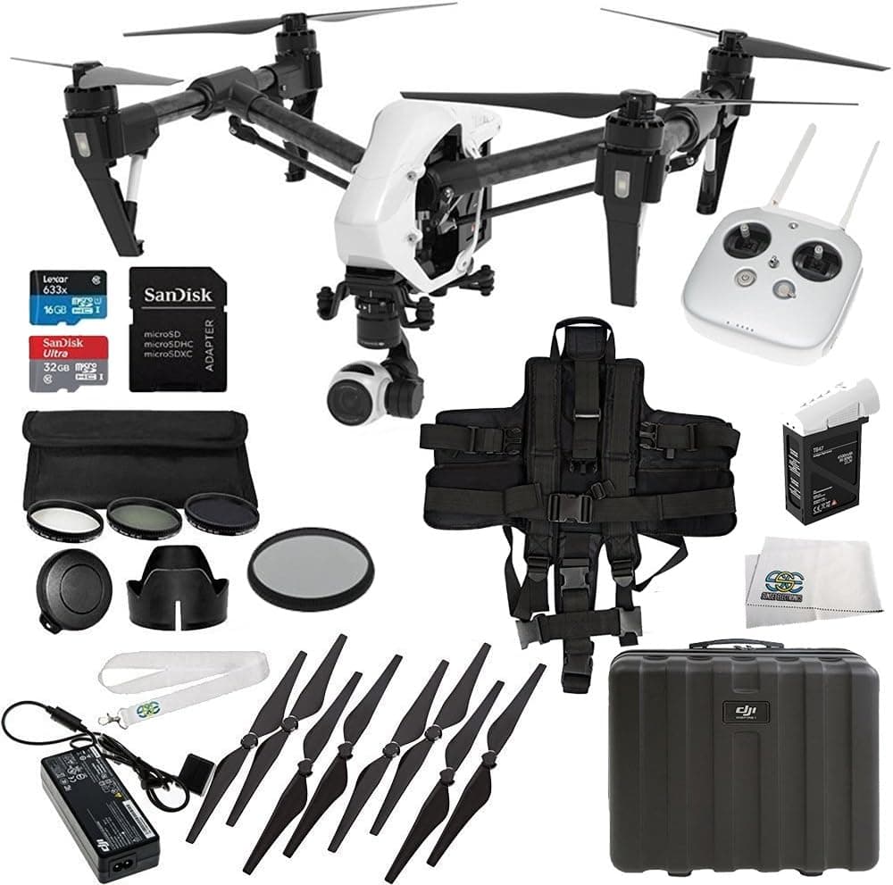 DJI Inspire 1 V2.0 Quadcopter w/Single Remote Backpack Strap Starters Bundle
