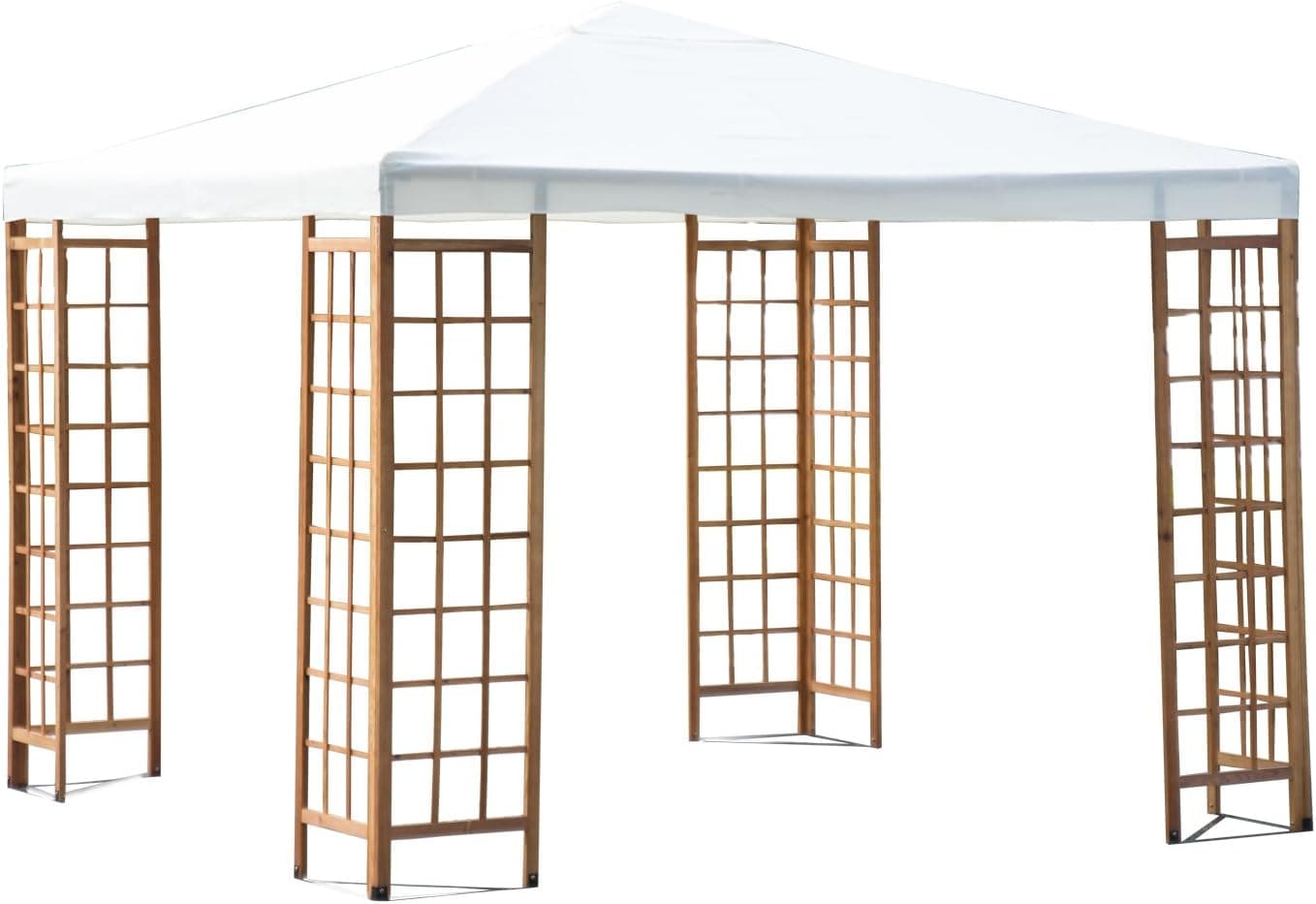 Outsunny Outdoor Patio Canopy Pavilion Gazebo, 10' x 10', White/Beige