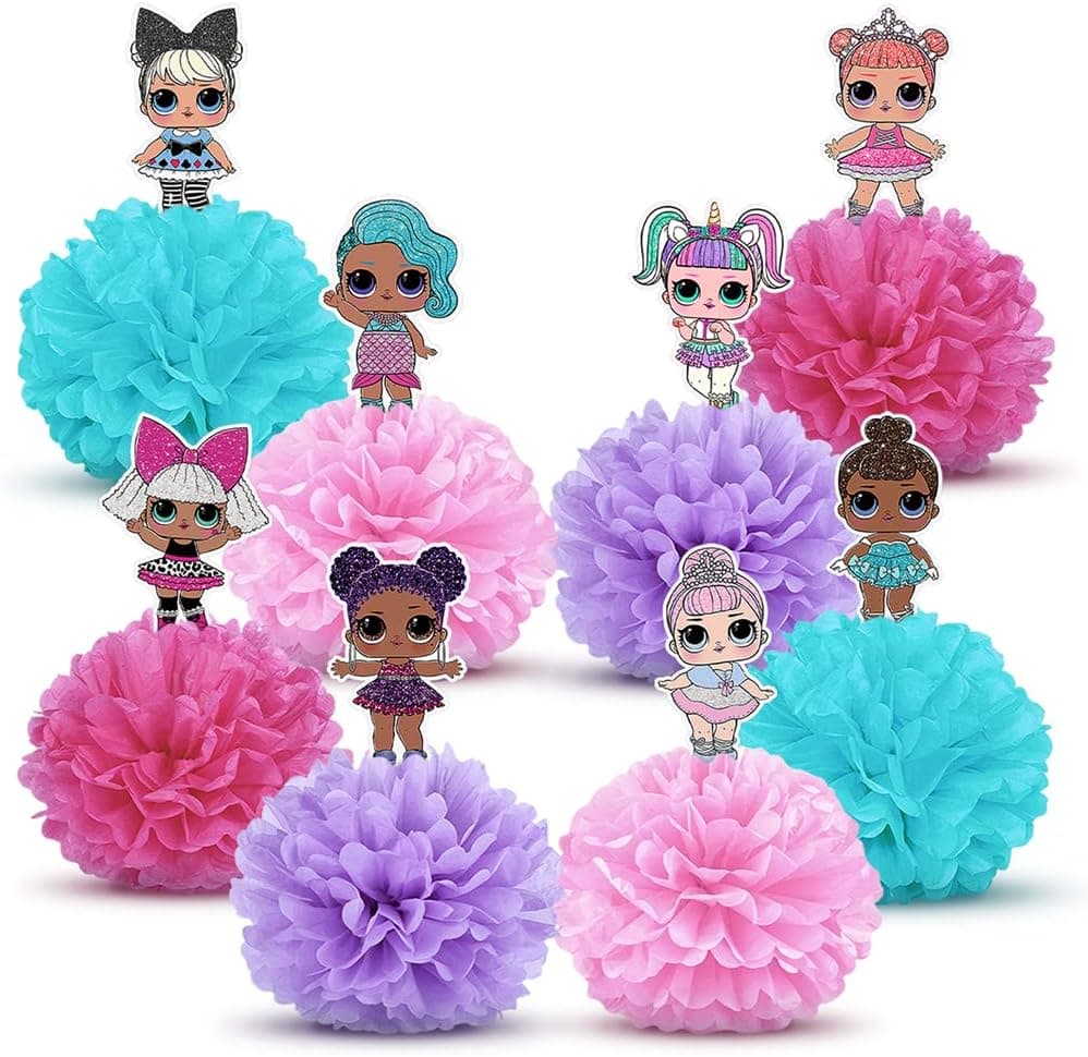8 Party Centerpieces for LOL Party Supplies Girls Theme Birthday Table Decorations