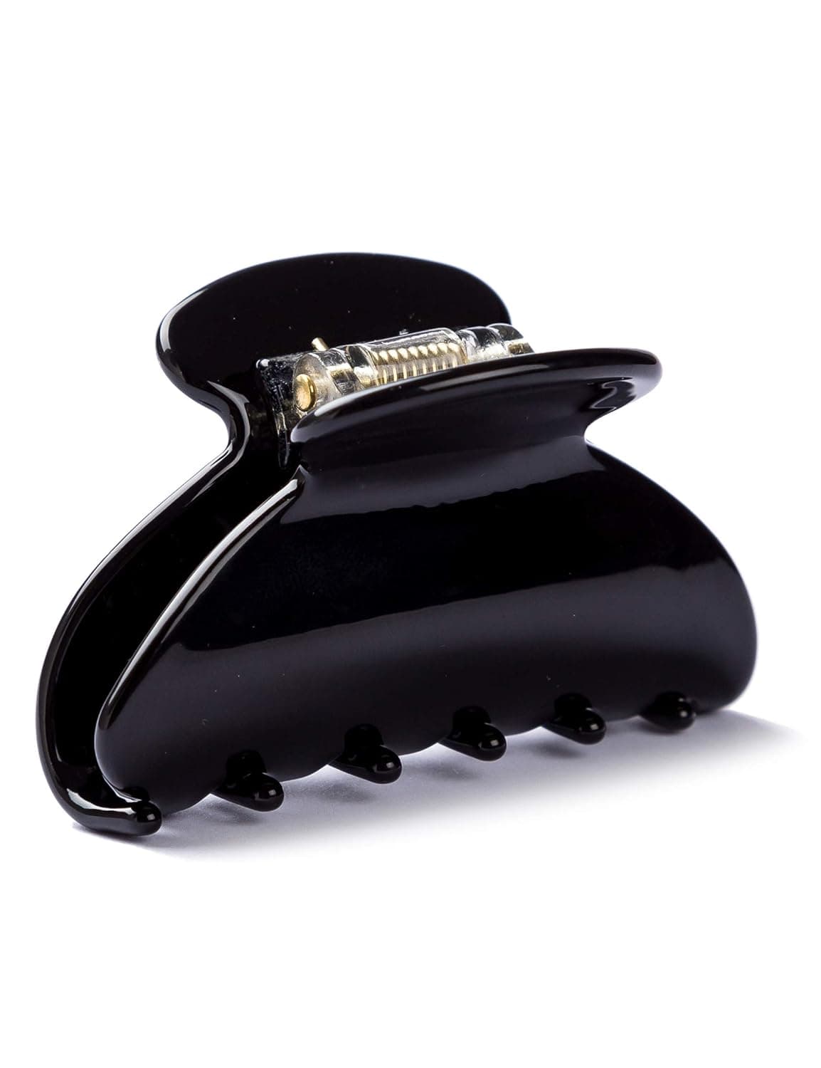 Prettyou Handmade Celluloid Acetate French Design Barrettes Tortoise Shell Claws Hair Claw Luxury Fashion Accessories Hair Clip for Women (Classic black)
