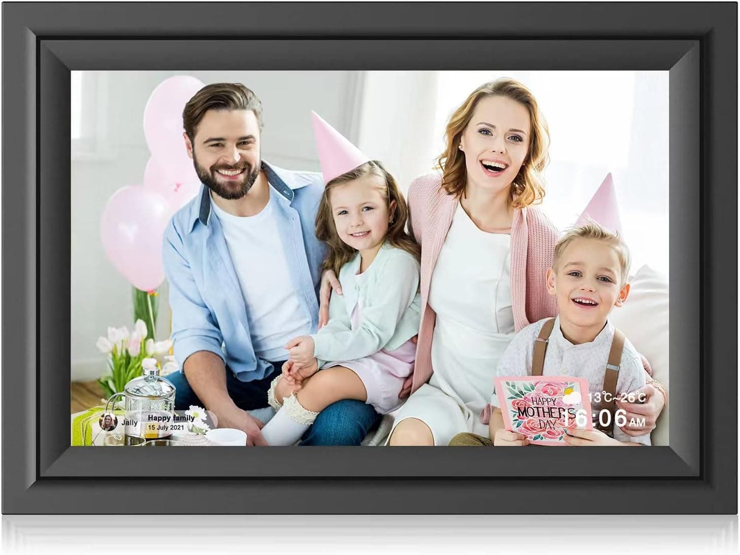 SAMMIX Digital Picture Frame 10.1 Inch WiFi Digital Photo Frame, IPS HD Touch Screen Smart Cloud Photo Frame with 16GB Storage, Slideshow, Auto-Rotate, Easy Setup to Share Photos and Video via APP