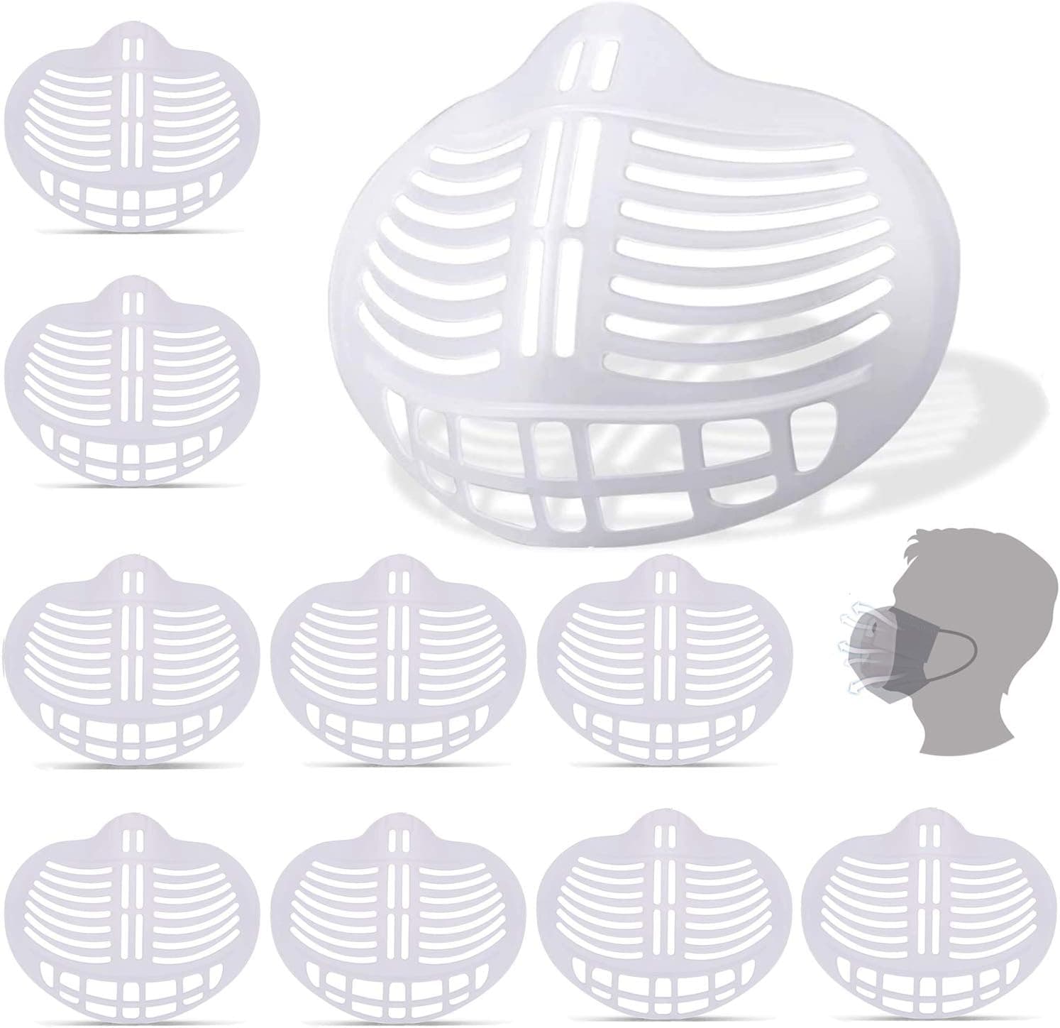10Pcs Face Bracket for Comfortable Breathing, Face Inner Support Frame|Silicone Inner Support Frame for Nose Cool Exercise and Lipstick Protection and Create More Breathing Space[Washable|Reusable]