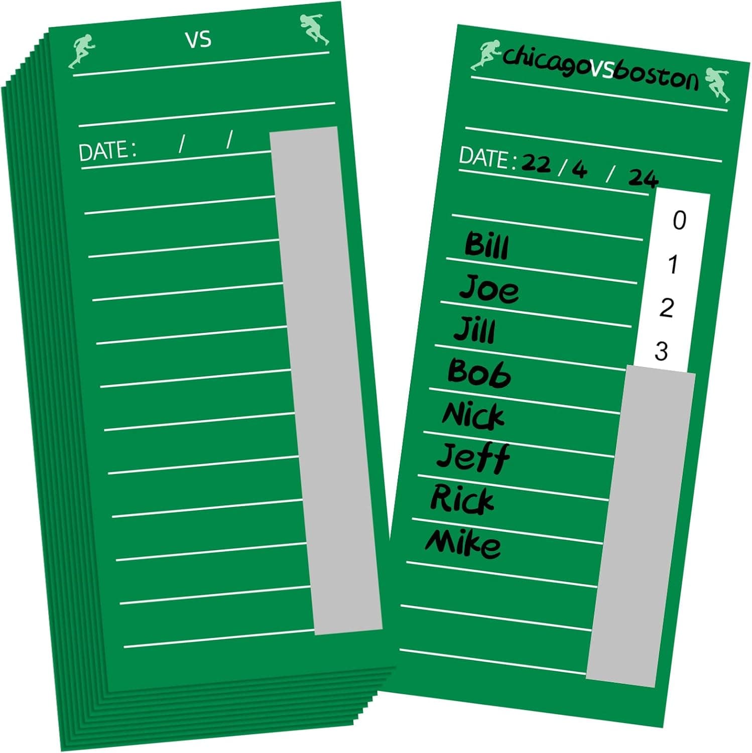 Junkin 160 Pieces 10 Line Strip Cards for Gambling Football Sports Strip Cards Pool Cards Cardstock Scratch Cards Pull Tabs Gambling Tickets for Soccer Box Game Betting