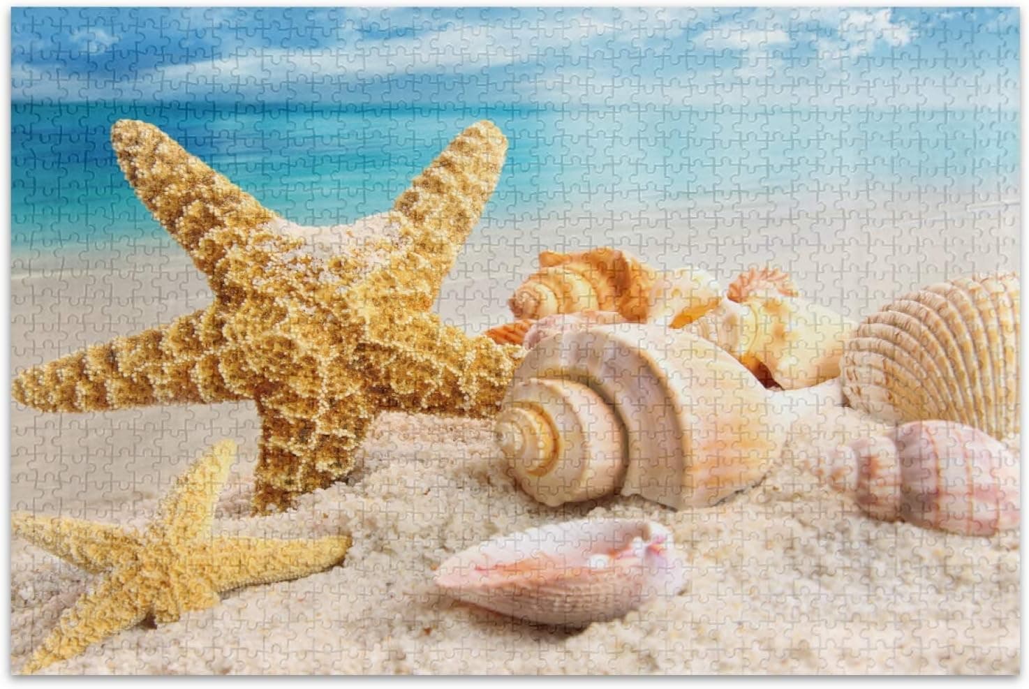 Starfish Shell Summer Beach Jigsaw Puzzles 500 Piece Artwork Puzzle Colorful Toys for Education Relaxation