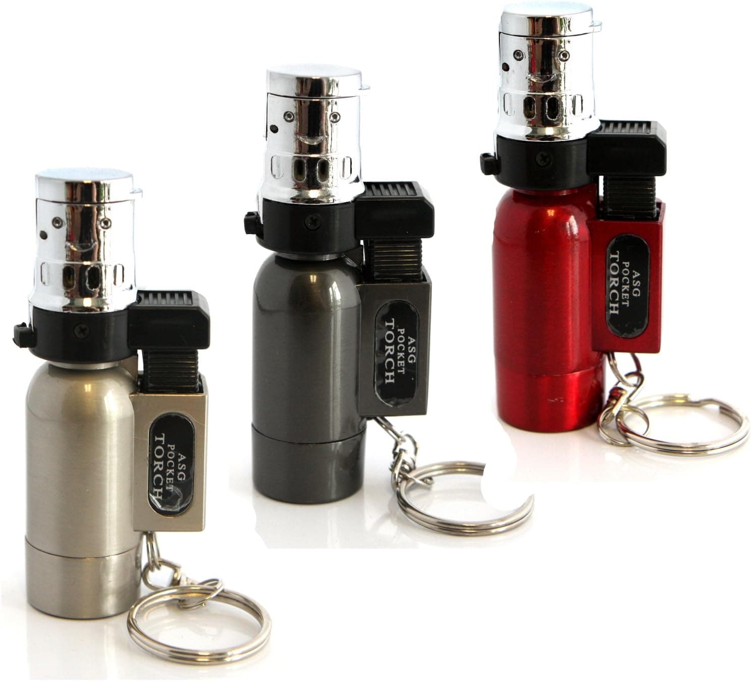 Pack of 3 Butune Cigarette Cigar Torch Lighter with Keychain