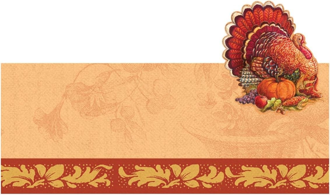 Creative Converting 12 Count Place Cards, Festive Fare, Tan/Orange
