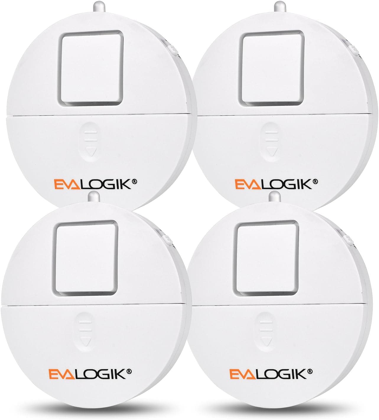 EVA LOGIK Modern Ultra-Thin Window Alarm with Loud 120dB Alarm and Vibration Sensors Compatible with Virtually Any Window, Glass Break Alarm Perfect for Home, Office, Dorm Room- 4 Pack