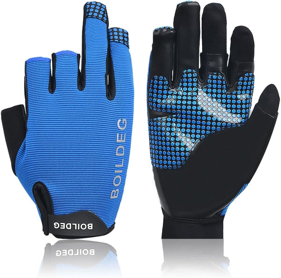 Fishing Hunting Gloves Anti-Slip Fishing Gloves with 3 Fingerless Breathable Anti-Slip Waterproof Gloves Outdoor Sun Protection Gloves 1035