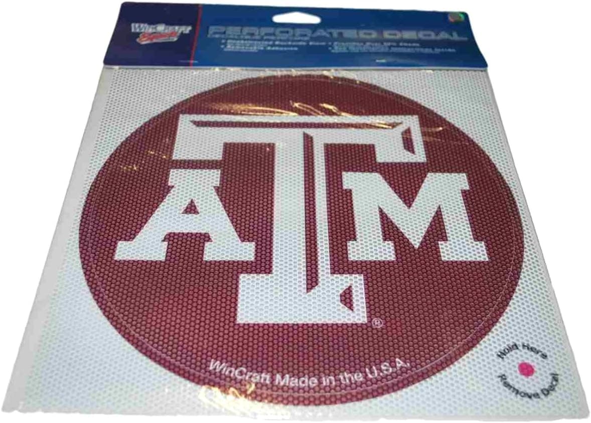 WinCraft Texas A&M Aggies Maroon Removable Adhesive 50% Shade Perforated Decal