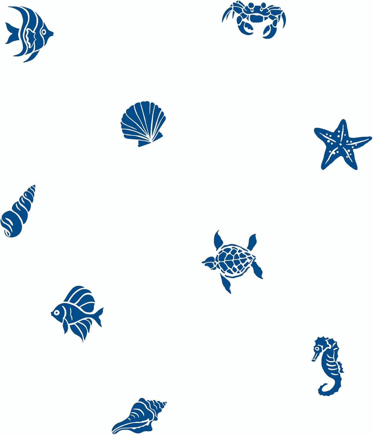 York Wallcoverings Just Kids KD1805 Sealife Wallpaper, White Background/Blue