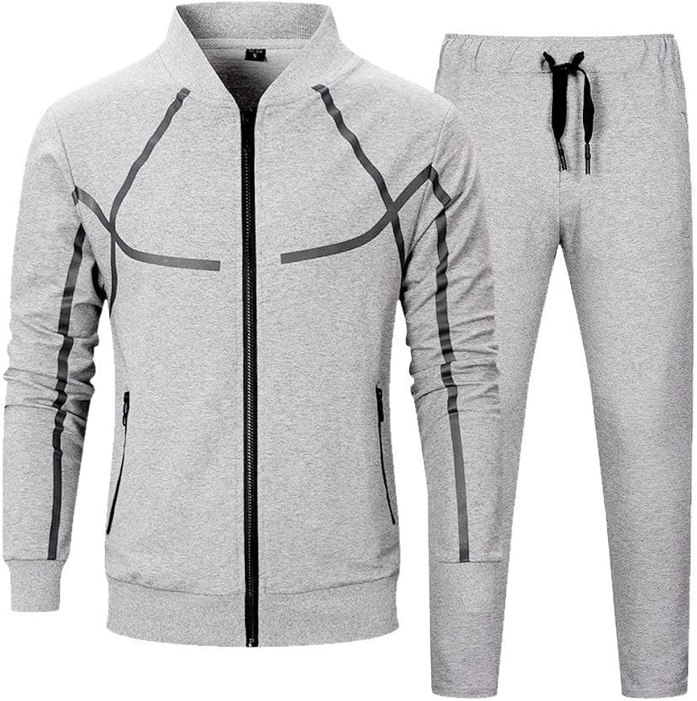 Men's Tracksuit Set 2 Piece Athletic Sports Casual Full Zip Active wear Sweatsuit