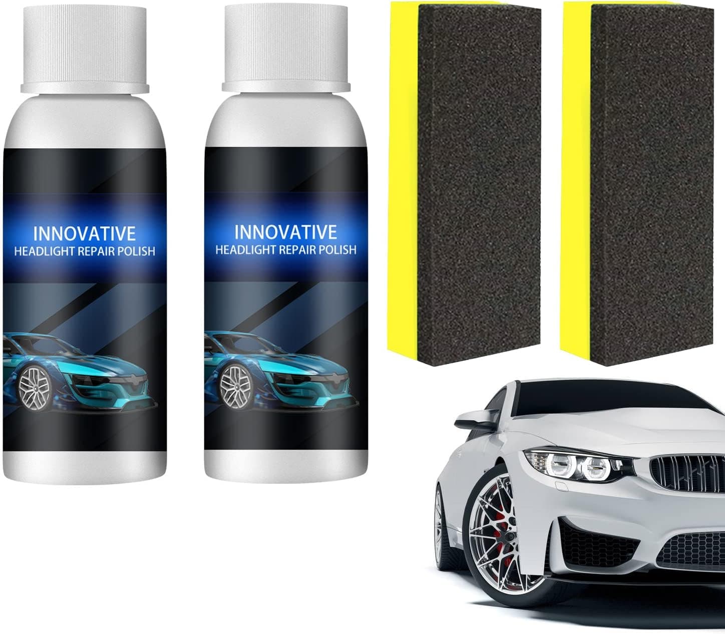 LONGLUAN Car Headlight Repair Fluid - LensPro Headlight Repair Polish - Powerful Advance Headlight Repair Agent - Innovative Car Headlight Renewal Polish (20ML, 2Pcs)