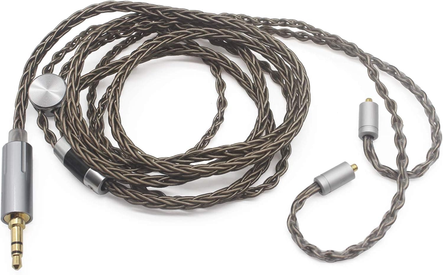 Youkamoo 3.5mm 8 Core Silver Plated Braided Earphone Replacement Upgrade Cable Silver Plated Wire Earphone Cable for SE215 SE425 UE900s TIN Audio T2 T3 BGVP (MMCX)