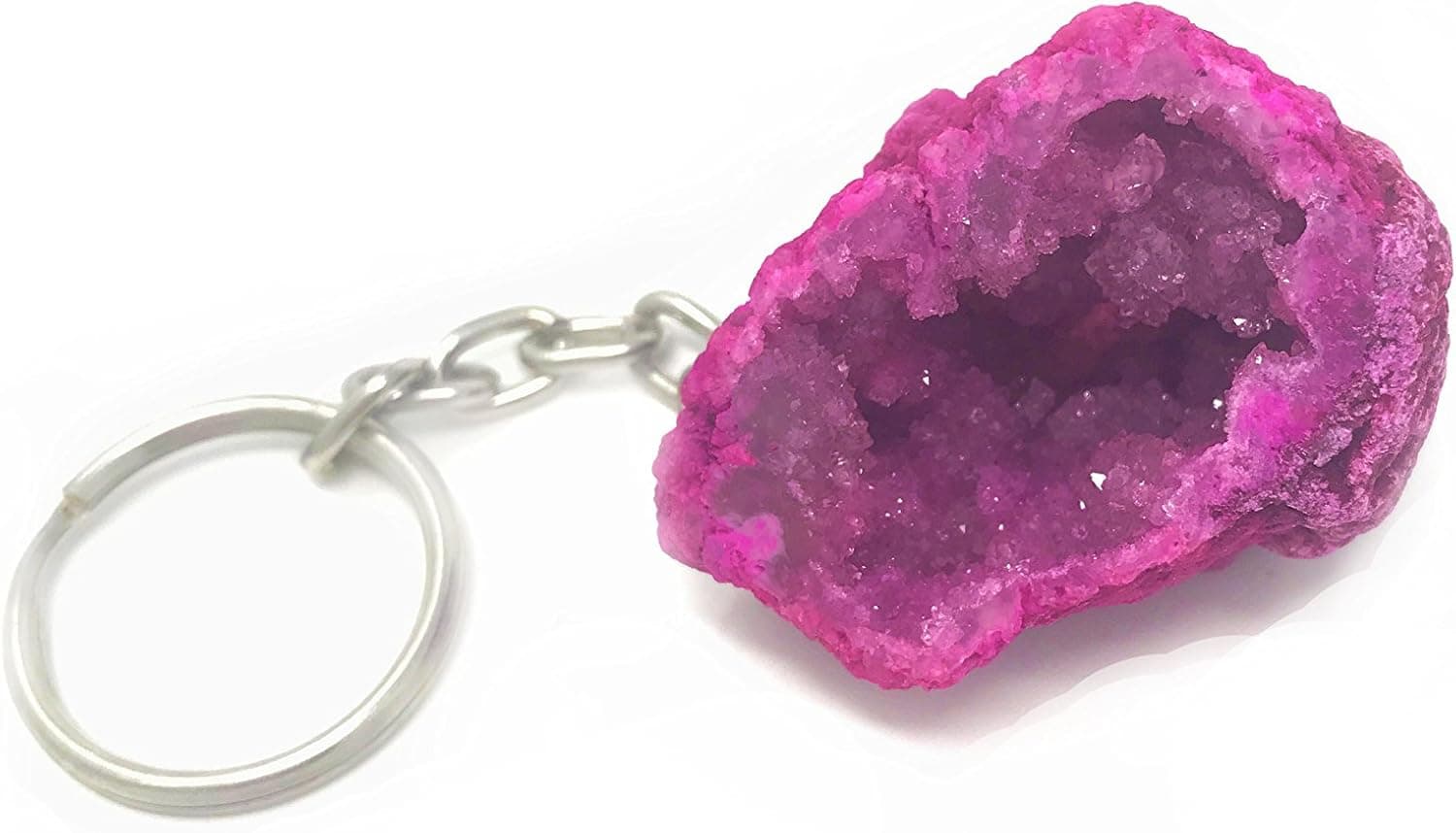 Melan Threads Geode Keychain - (Pink)