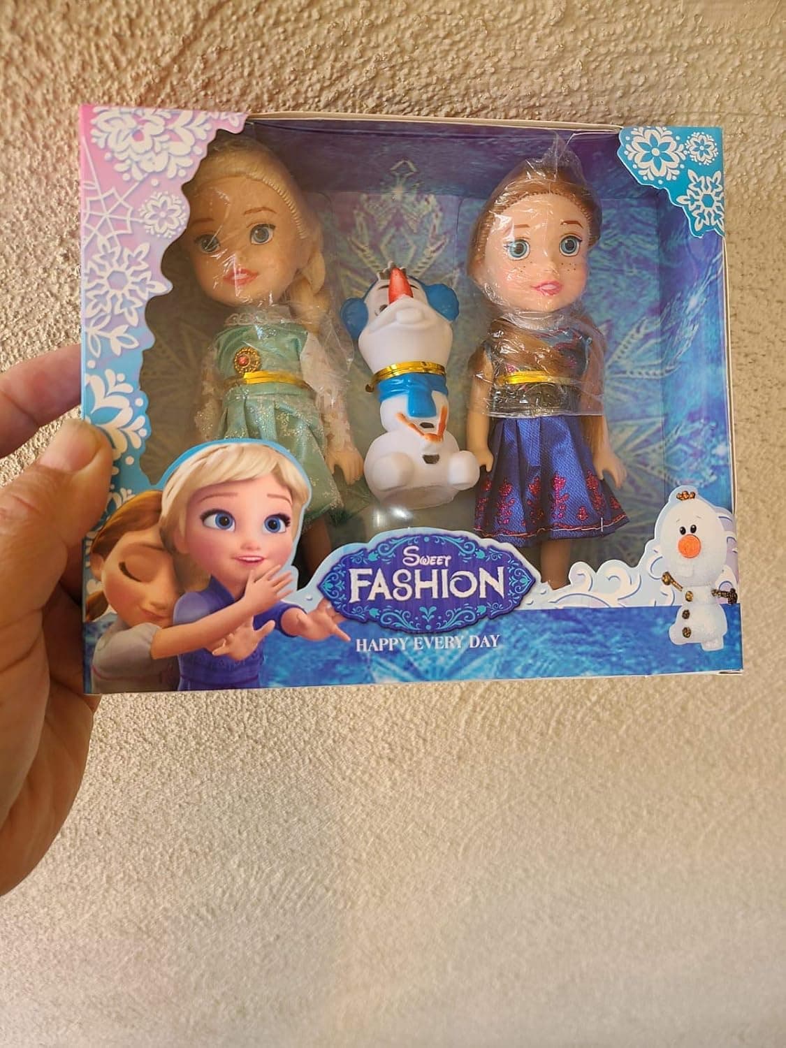 CartCalifornia Anna and Elsa Dolls 3 in 1 Beautiful 7inch Fashion Doll Set with Premium Dresses and Shoes for Kids (Blue)