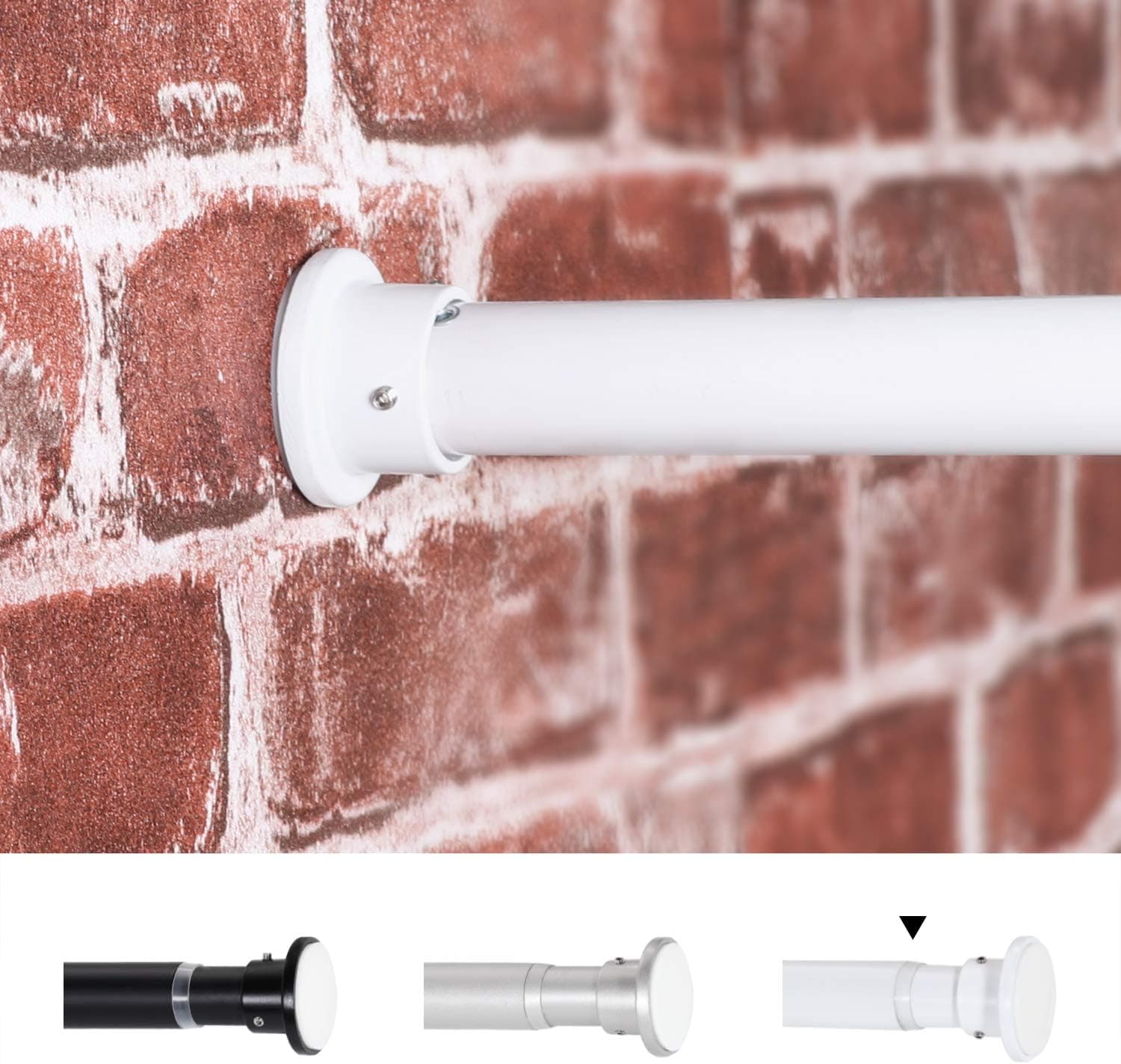 H.VERSAILTEX Premium Spring Tension Rod Extra Long Heavy Duty Strong and Sturdy, Room Divider Adjustable Tension Rod 80 to 120 Inch, 1-inch Diameter, Tool Free and No Drilling Required, White
