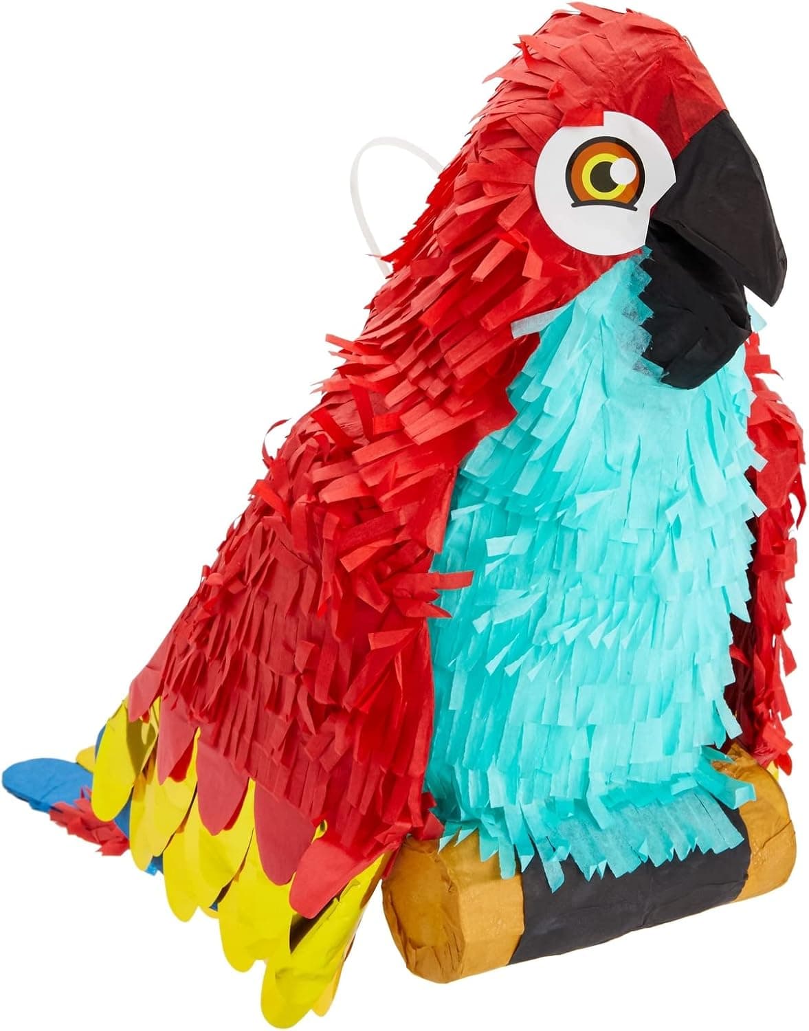 Parrot Pinata for Pirate Party Decorations, Small Bird Pinata, Kids Tropical Birthday Supplies, Animal Theme Parties and Celebrations for Girls and Boys (15x14x6 inches)