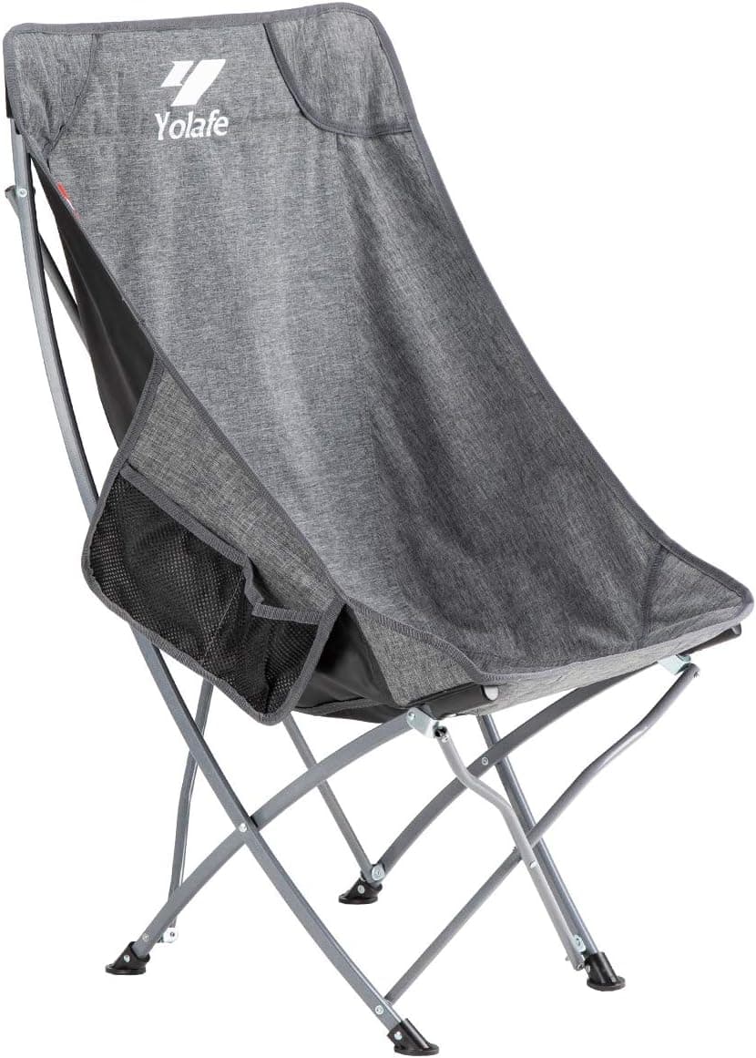 Folding Camping Chair High Back Lightweight Ottoman Portable Compact Seat for Adults Fishing Travel Picnic Festival Hiking Backpacking