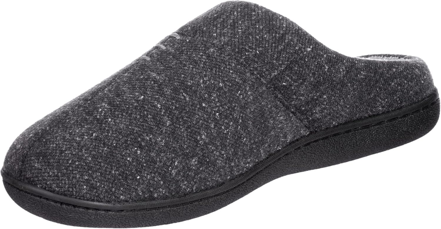 isotoner Men's Heather Knit Preston Hoodback Slipper