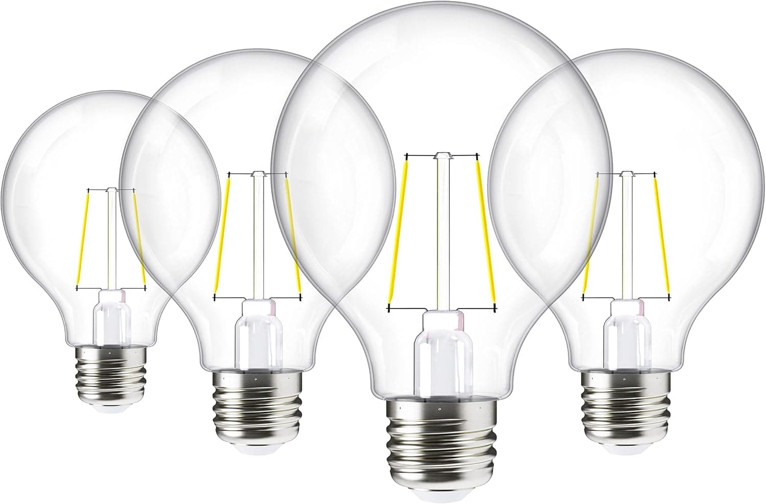 Sunco G25 LED Clear Globe Light Bulbs LED 40W=3.5W, Dusk to Dawn Edison Filament Bulbs for Outdoor String Lights, 5000K Daylight, 350 LM, E26 Medium Base, Photocell, Vintage, UL 4 Pack